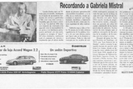 Recordando a Gabriela Mistral  [artículo] Ketty Farandato P.