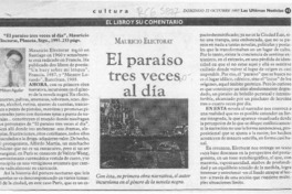 El paraíso tres veces al día  [artículo] Mauricio Electorat.