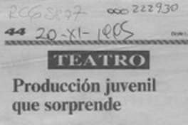 Producción juvenil que sorprende  [artículo] Pedro Labra.