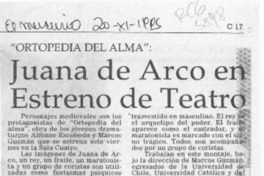 Juana de Arco en estreno de teatro  [artículo].
