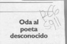 Oda al poeta desconocido  [artículo].