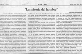 "La miseria del hombre"  [artículo] Juan Gabriel Araya G.