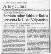 Breviario sobre Pablo de Rokha presenta la U. de Valparaíso  [artículo].