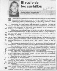 El rucio de los cuchillos  [artículo] María Cristina Aliaga Luna.