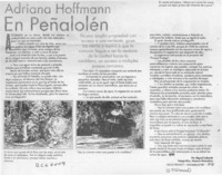 Adriana Hoffmann en Peñalolén  [artículo] Miguel Laborde.