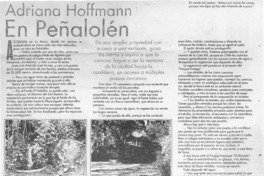 Adriana Hoffmann en Peñalolén  [artículo] Miguel Laborde.