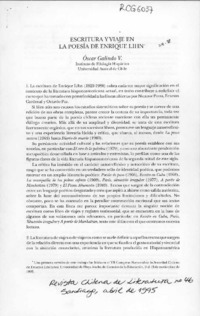 Escritura y viaje en la poesía de Enrique Lihn