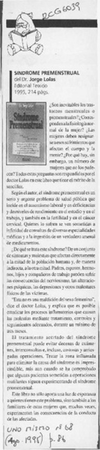 Síndrome premenstrual  [artículo].