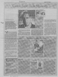 Carlos León en la memoria  [artículo] Soledad Valenzuela.