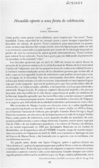 Humilde aporte a una fiesta de celebración  [artículo] Coriún Aharonián.