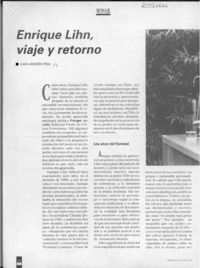 Enrique Lihn, viaje y retorno  [artículo] Juan Andrés Piña.