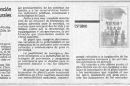 Percepción y prevención de catástrofes naturales en Chile  [artículo] Patricio Gross.