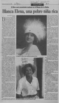 Blanca Elena, una pobre niña rica  [artículo] Alejandra Gajardo.