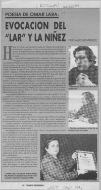 Evocación del "Lar" y la niñez  [artículo] Pablo Hernández C.