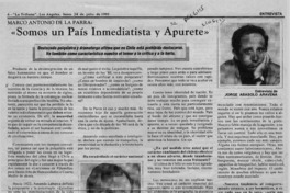 "Somos un país inmediatista y apurete"  [artículo] Jorge Abasolo Aravena.