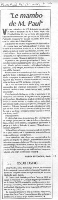 Le mambo de M. Paul