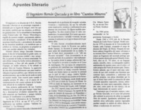 El Ingeniero Hernán Quezada y su libro "Cuentos mineros"  [artículo] Oriel Alvarez Gómez.