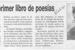 Escritor lanzará su primer libro de poesías  [artículo].