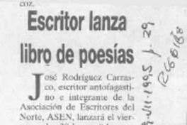 Escritor lanza libro de poesías  [artículo].
