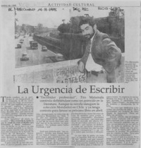 La Urgencia de escribir  [artículo].