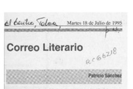 Correo literario  [artículo] Patricio Sánchez.