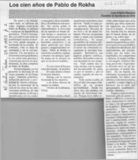 Los cien años de Pablo de Rokha