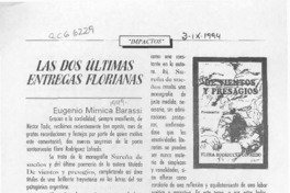 Las dos últimas entregas florianas  [artículo] Eugenio Mimica Barassi.