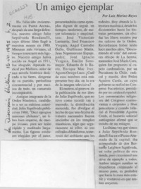 Un amigo ejemplar  [artículo] Luis Merino Reyes.