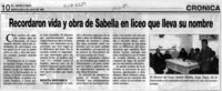 Recordaron vida y obra de Sabella en liceo que lleva su nombre  [artículo].