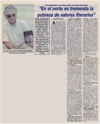 "En el norte es tremenda la pobreza de valores literarios"
