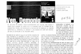 Ven, demonio  [artículo] Marcela Fuentealba