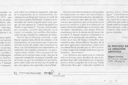 El Proceso de la creación artística  [artículo] Carlos Jorquera Alvarez