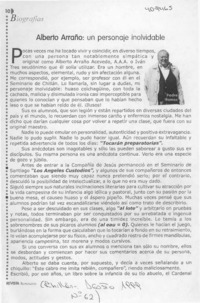 Alberto Arraño, un personaje inolvidable  [artículo] Rigoberto Ramos