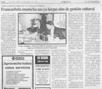 Francachela ensancha sus ya largas alas de gestión cultural  [artículo]