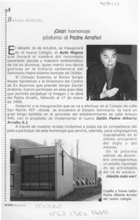 Gran homenaje póstumo al Padre Arraño!  [artículo]