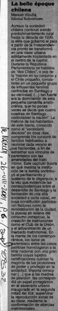 Belle époque chilena  [artículo]