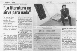 "La literatura no sirve para nada"