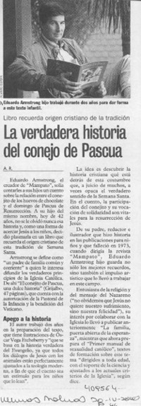 La verdadera historia del conejo de pascua  [artículo] A. R.