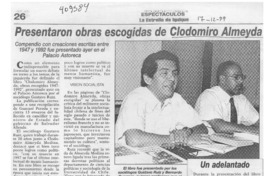 Presentaron obras escogidas de Clodomiro Almeyda