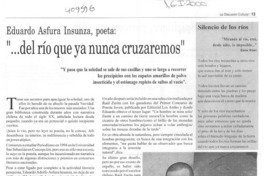 "-- del río que ya nunca cruzaremos"