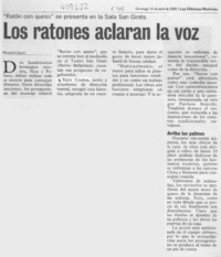 Los ratones aclaran la voz  [artículo] Marietta Santi