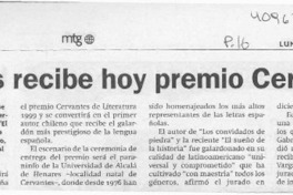 Edwards recibe hoy premio Cervantes  [artículo]