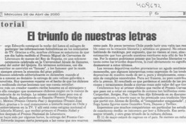 El Triunfo de nuestras letras  [artículo]