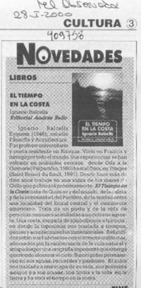 El Tiempo en la costa  [artículo]