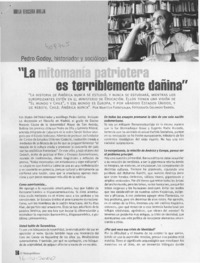 "La mitomanía patriotera es terriblemente dañina"  [artículo] Marcela Fuentealba