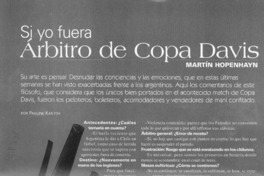 Si yo fuera árbitro de Copa Davis  [artículo] Pauline Kantor