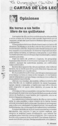 En torno a un bello libro de un quillotano  [artículo] E. Altazor