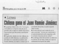 Chilena gana el Juan Ramón Jiménez  [artículo]