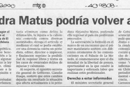 Alejandra Matus podría volver a Chile  [artículo]