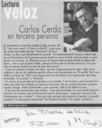 Carlos Cerda en tercera persona  [artículo] Alfredo López Jiménez